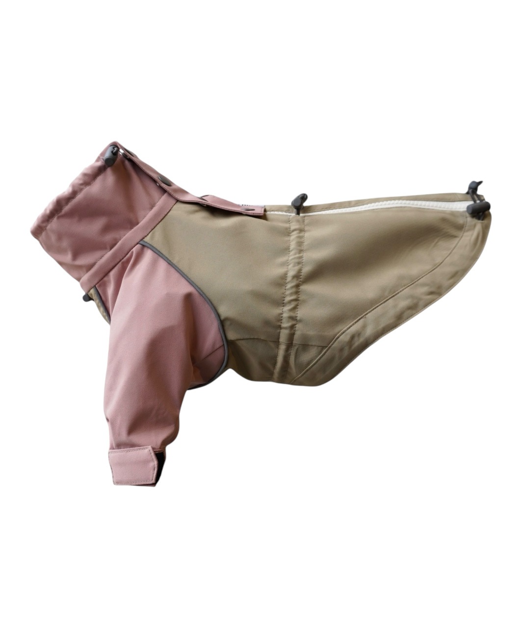 BACK-ZIP BLOUSON - BEIGE/PINK