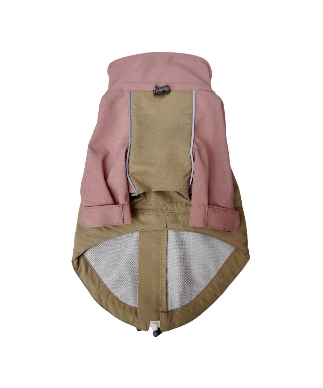BACK-ZIP BLOUSON - BEIGE/PINK