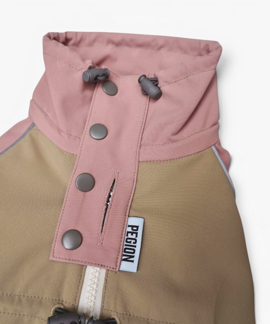 BACK-ZIP BLOUSON - BEIGE/PINK