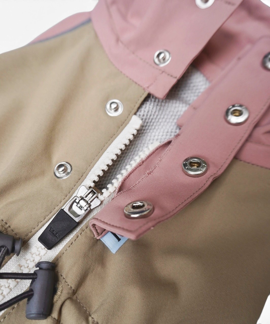 BACK-ZIP BLOUSON - BEIGE/PINK
