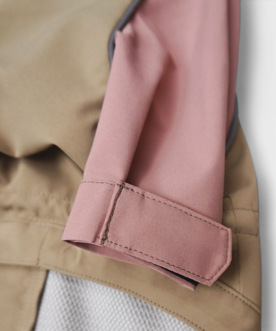 BACK-ZIP BLOUSON - BEIGE/PINK