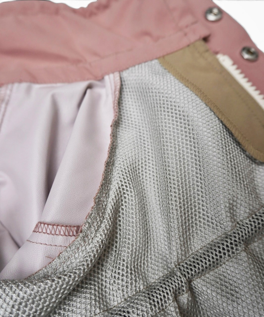 BACK-ZIP BLOUSON - BEIGE/PINK