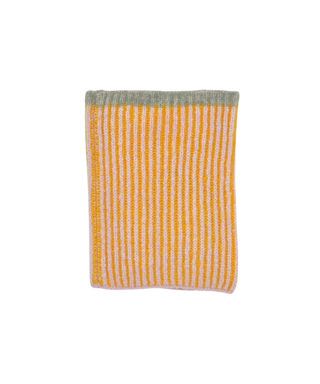 RIBLET NECK WARMER - YELLOW/BABY PINK