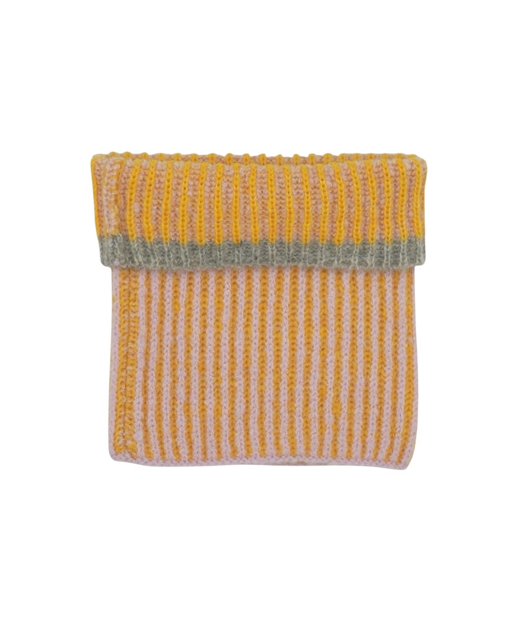 RIBLET NECK WARMER - YELLOW/BABY PINK