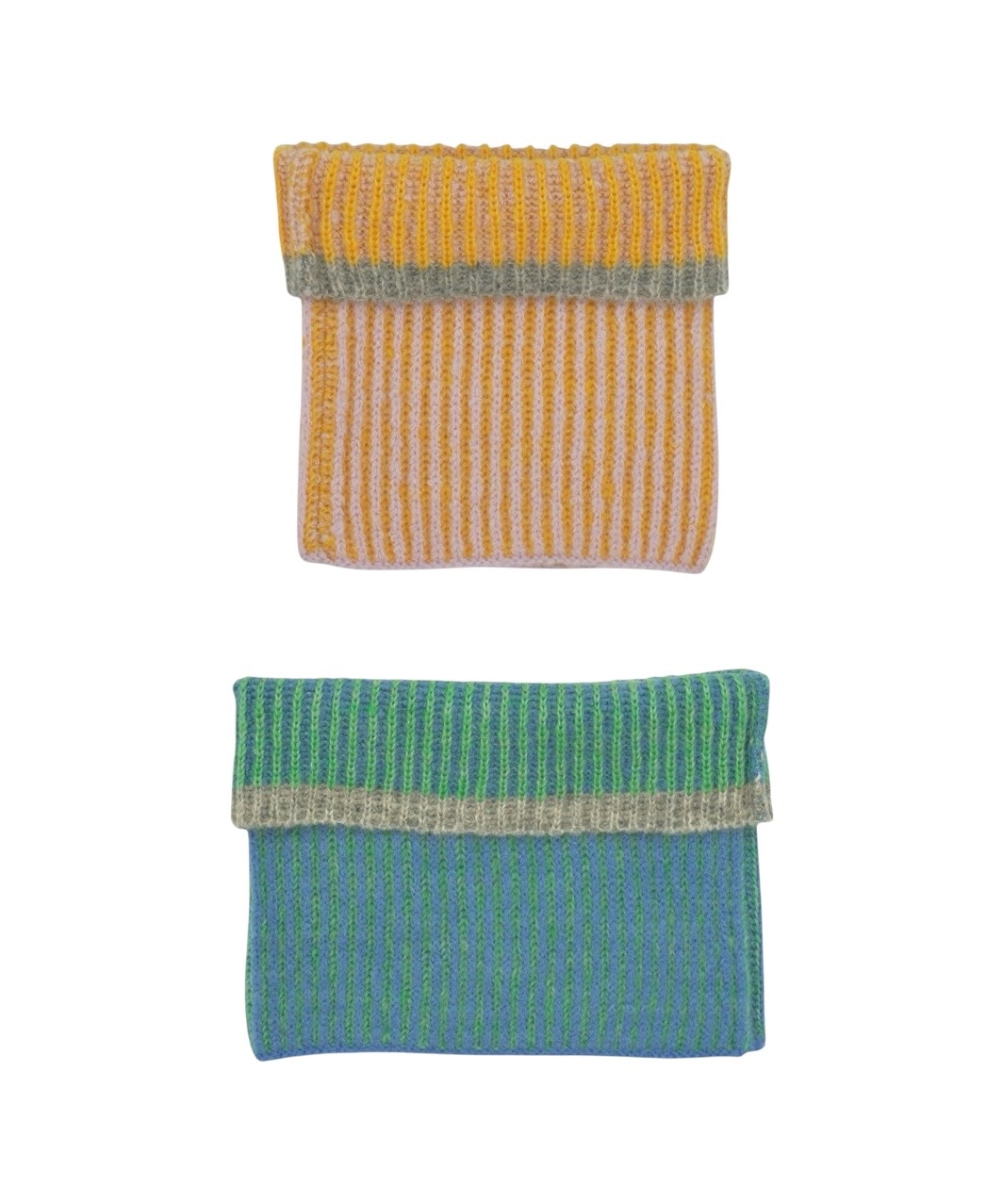 RIBLET NECK WARMER - YELLOW/BABY PINK