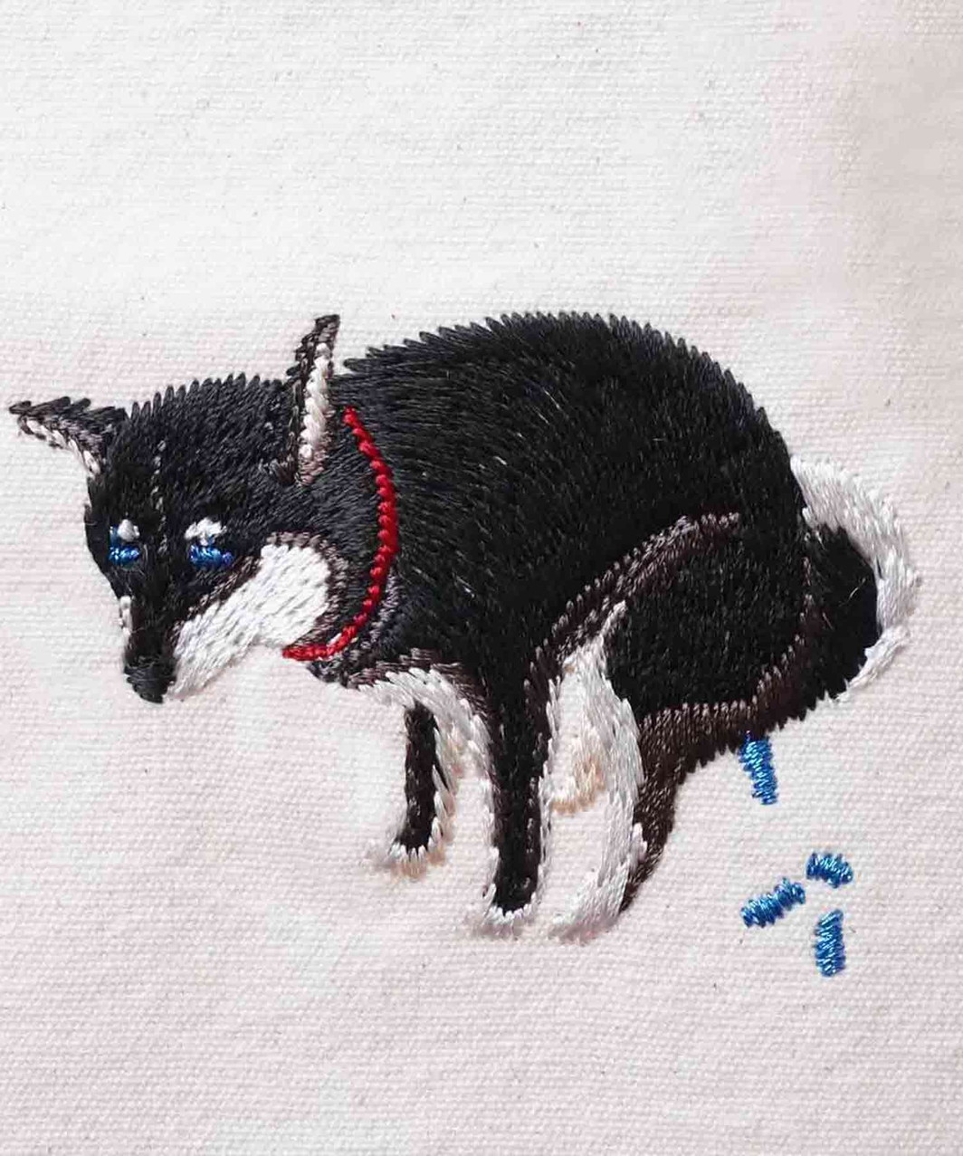 SHIBA-INU POOPING TOTE - 黒柴