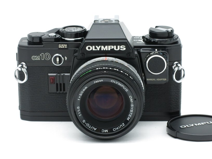 中古】オリンパス OM-10（マニュアルアダプター付）+ズイコー50/F1.8