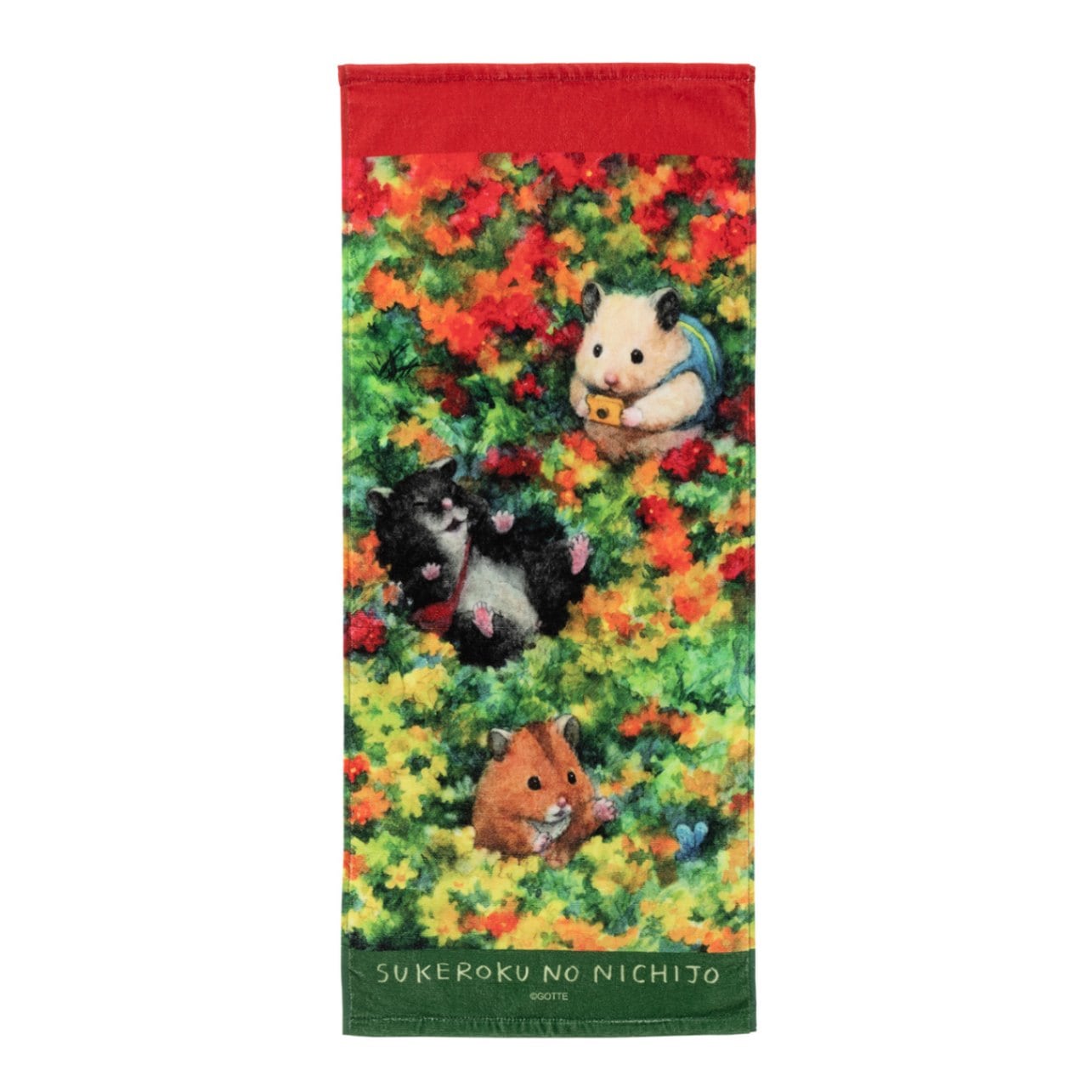 『助六の日常』 フェイスタオル（お花畑）