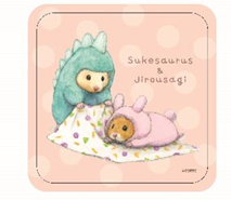 『助六の日常』大きめハンドタオル（すけザウルスとジロうさぎ）