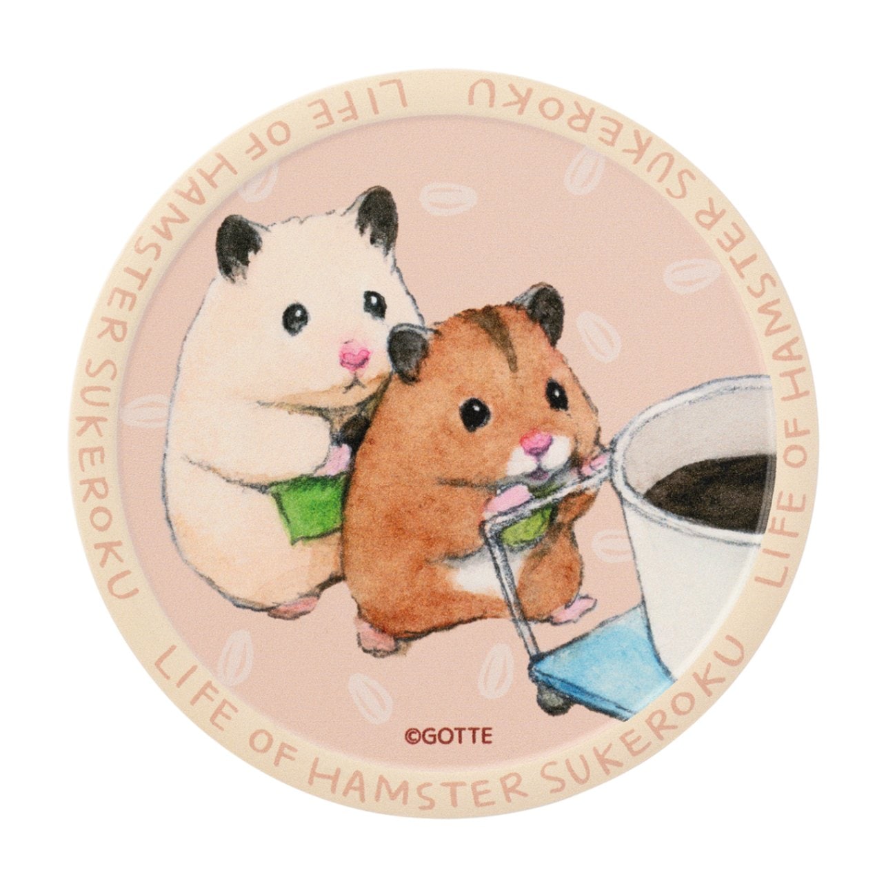 『助六の日常』素焼きコースター　助六とジロ