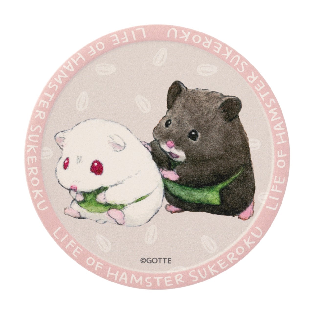 『助六の日常』素焼きコースター　クロガネとルビー