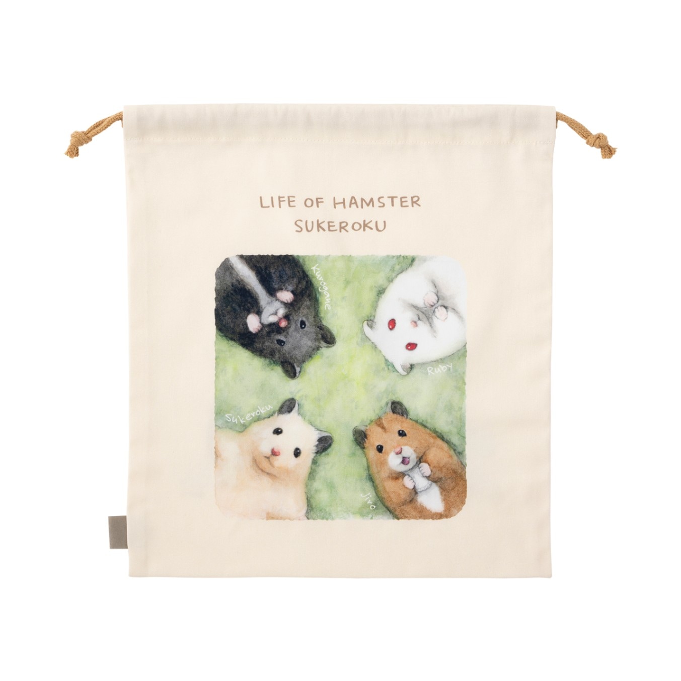 『助六の日常』大きめ巾着　みんなでピクニック