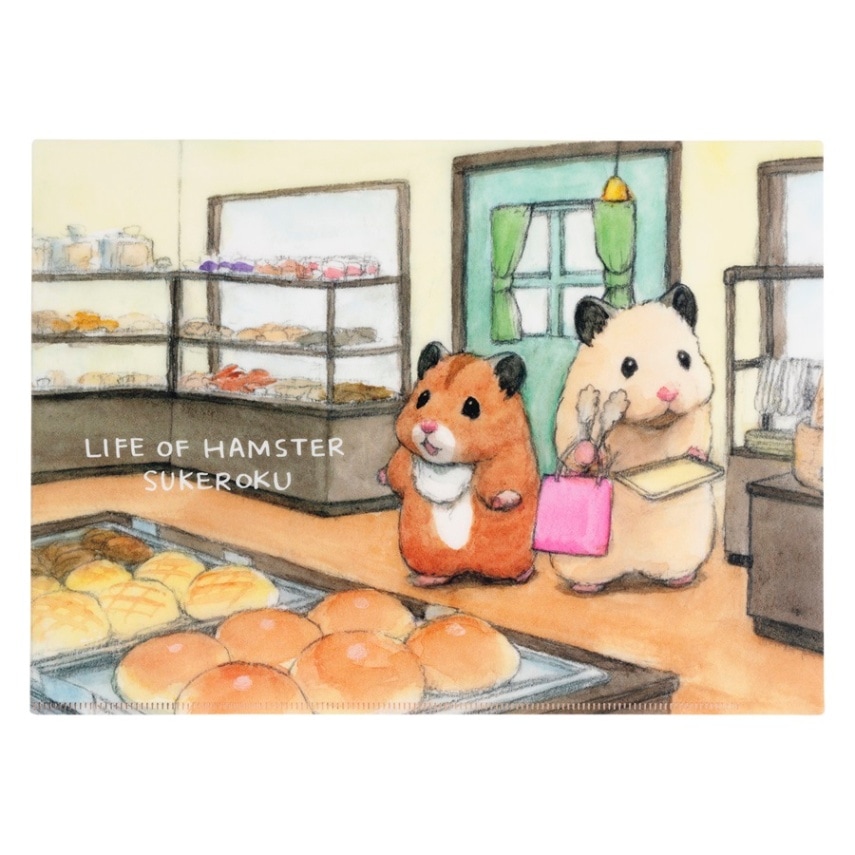 『助六の日常』ポケット付きクリアファイル　パン屋さん