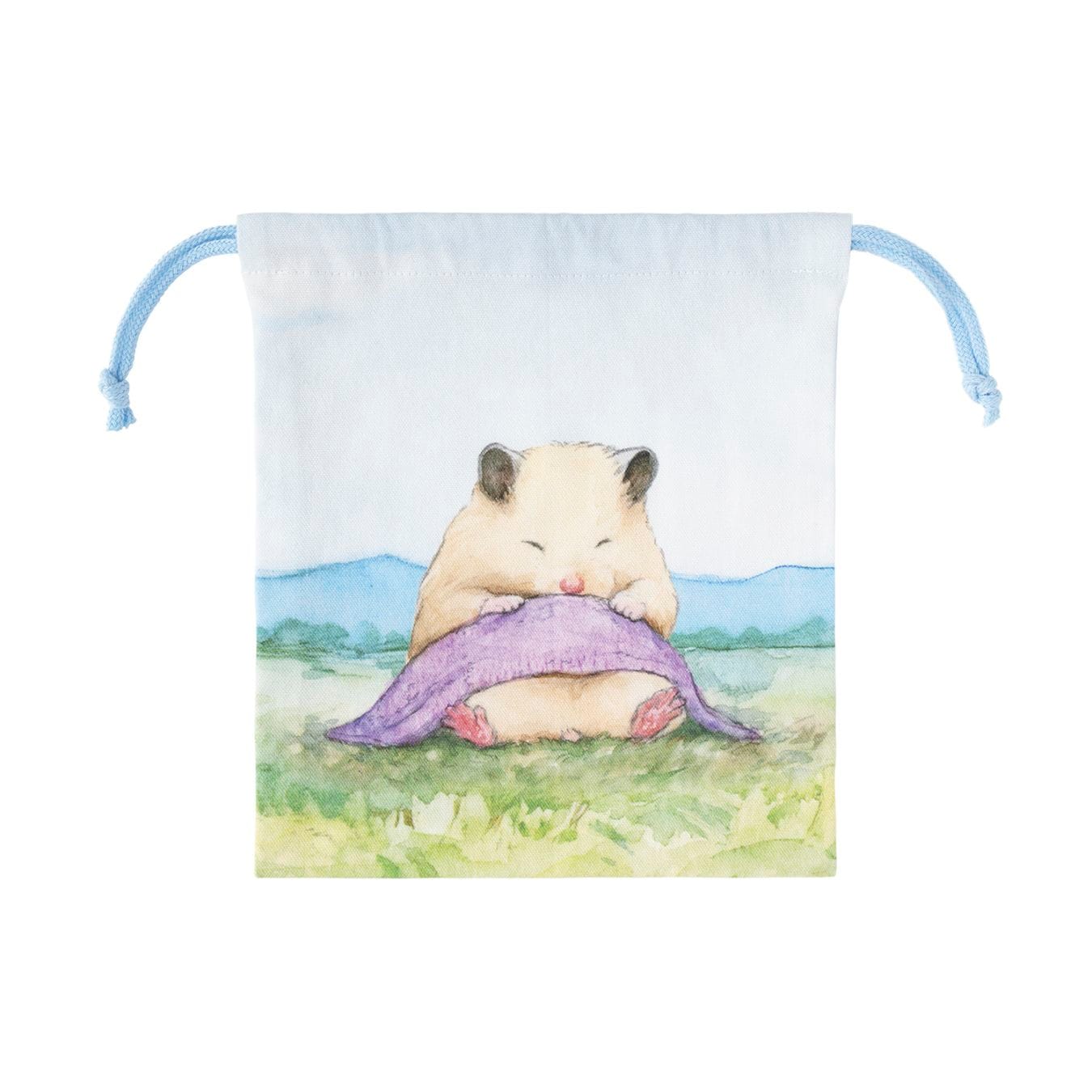 『助六の日常』ほどよいサイズの巾着　ねむいでちゅ