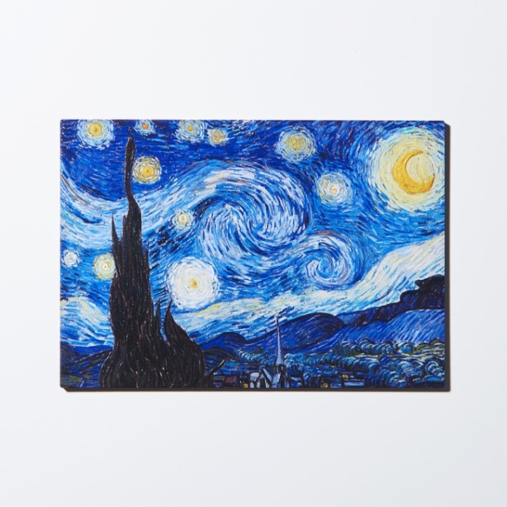 ウッドポストカード ゴッホ 星月夜