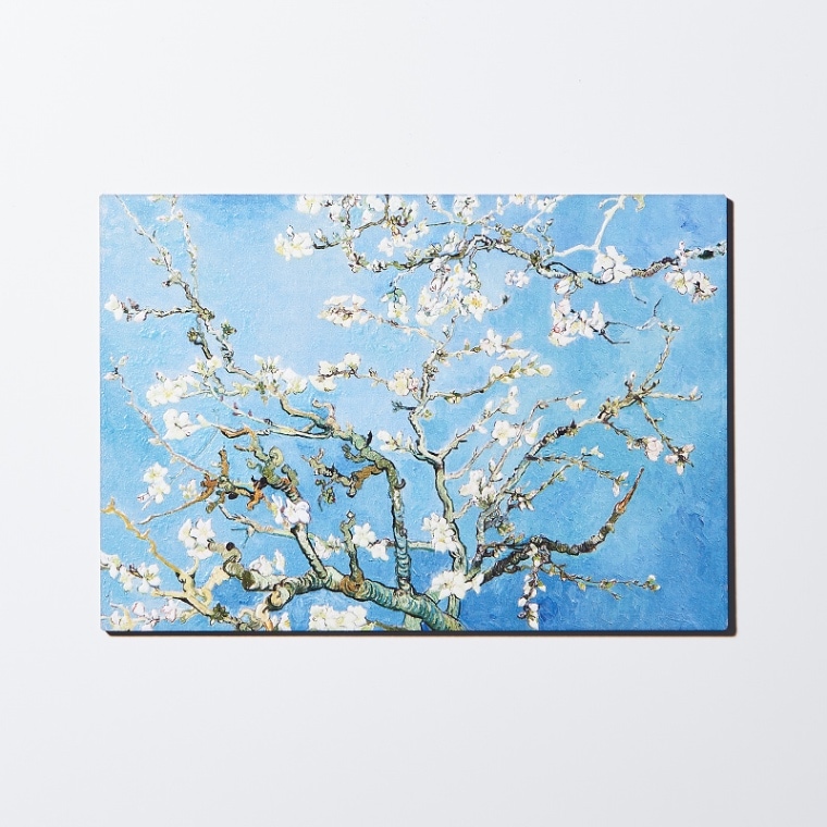 ウッドポストカード ゴッホ 花咲くアーモンドの木の枝