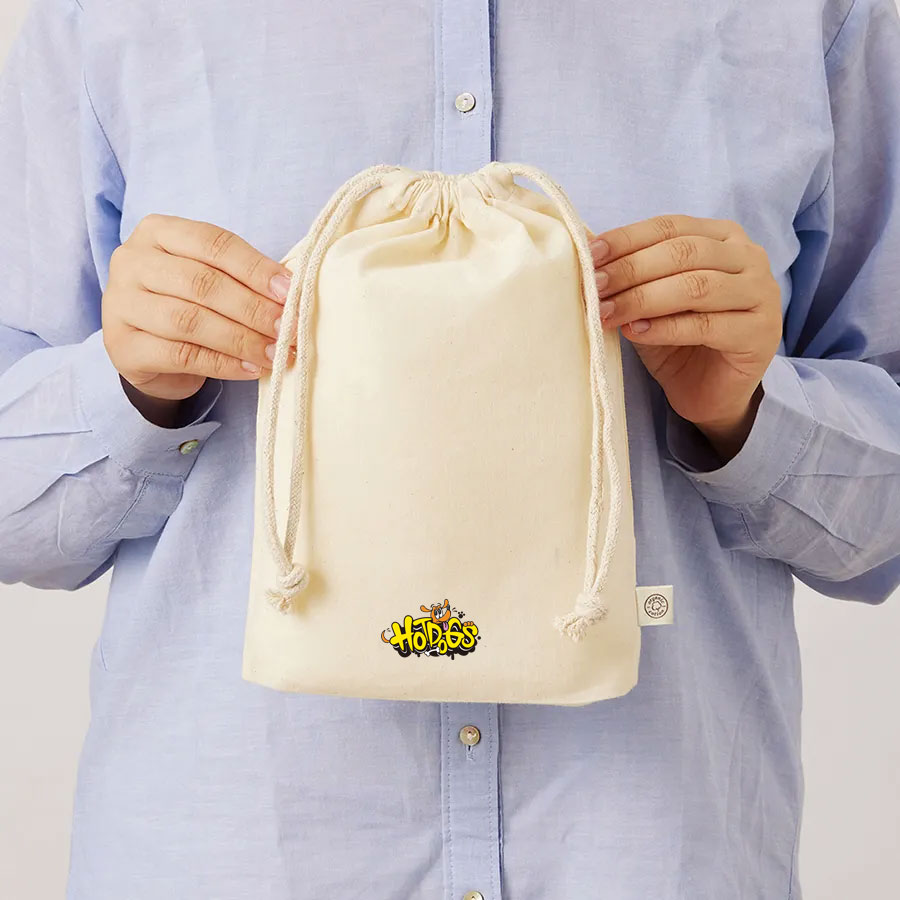 HOTDOGS 公式ショップ 巾着ポーチ オーガニックコットンガゼットM