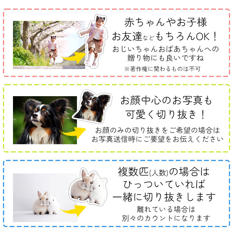うちの子 シール ステッカー オ リジナルステッカー 写真 オーダ ーメイド 12枚×5種類 ペット 犬 猫 子ども 赤ちゃん オフ会 イ ベント ペットプリントラボ