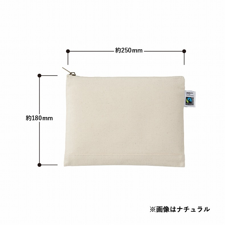 ポーチ ジッパー フェアトレードコットン フラットポーチ Mサイズ ナチュラル ベージュ ペット プリント 動物 猫 犬 プレゼント うちの子 うちのこ オリジナル オーダー オーダーメイド ペット 犬 猫 動物 子ども 赤ちゃん 家族