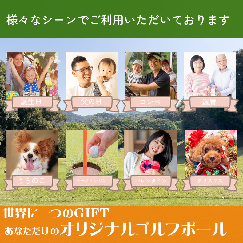 記念品 名入れ ゴルフボール うちの子 オリジナル 3個セット ペット 誕生日 プリント ギフト 父の日 母の日 犬 猫 推し活 ペットロス ペットプリントラボ