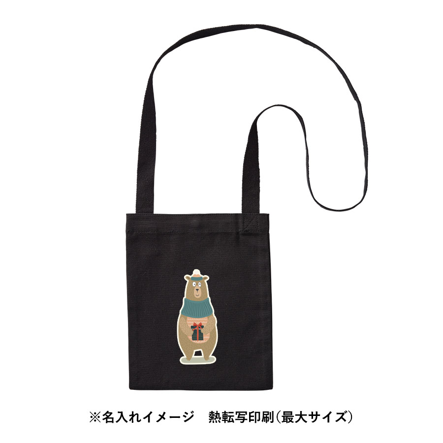 バッグ ショルダーバッグ 綿 サコッシュ ペット プリント 写真 愛犬 家族 赤ちゃん オーガニックコットンキャンバスサコッシュ ブラック うちの子 うちのこ オリジナル オーダー オーダーメイド ペット 犬 猫 動物 子ども 赤ちゃん 家族 プレゼント