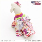 犬 ペット 着物レンタル 女の子 わんこ 小型犬 kmr-004 ペット衣装 犬の着物 動物衣装 七五三 結婚式 高級生地 かわいい フォトブック 動画 プレゼント「紫に吉祥縁起鶴と白銀慶華帯」
