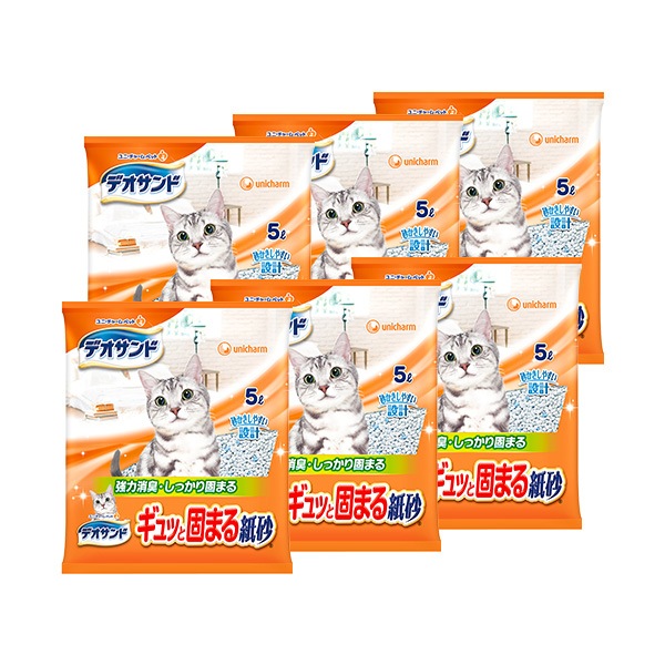 ユニ・チャーム デオサンド紙砂 5L×6【ケース割引５％】