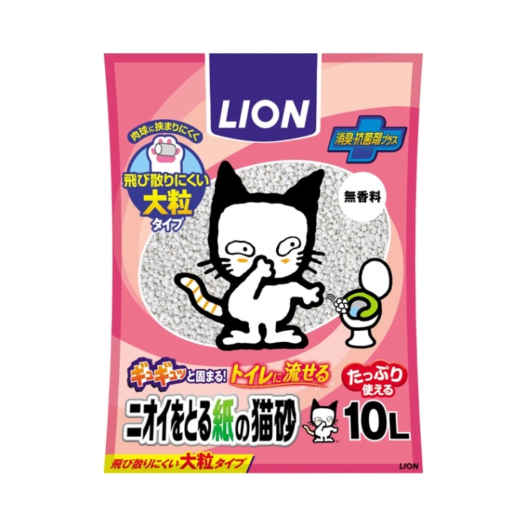 ライオン　ニオイをとる紙の猫砂　１０Ｌ