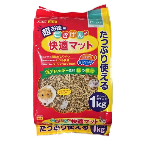 ごきげん快適マット超お徳用 1kg/ハムスター 床材 紙 敷材 マット