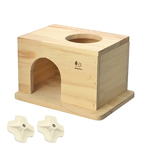 デグーハウス/お家 寝床 隠れ家 木製 固定 デグー リス モモンガ SANKO