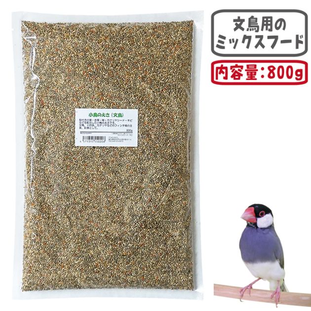 小鳥のえさ(文鳥) 800g/エサ えさ 餌 小鳥の主食 文鳥 十姉妹 カナリア