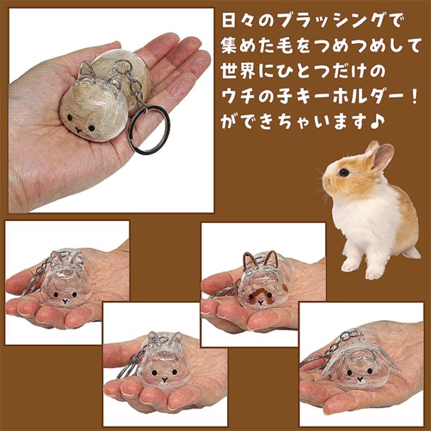 うちの子分身？キーホルダー うさぎ/毛収納 集毛 遺毛 ネザー ロップ