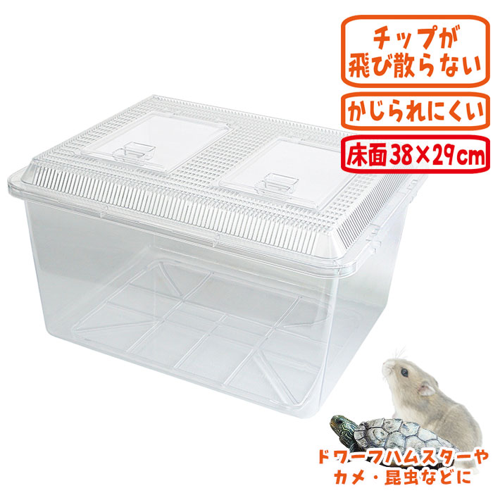 飼育ケース(特大) 幅43cm/プラケース ハウス ケージ 透明 クリア
