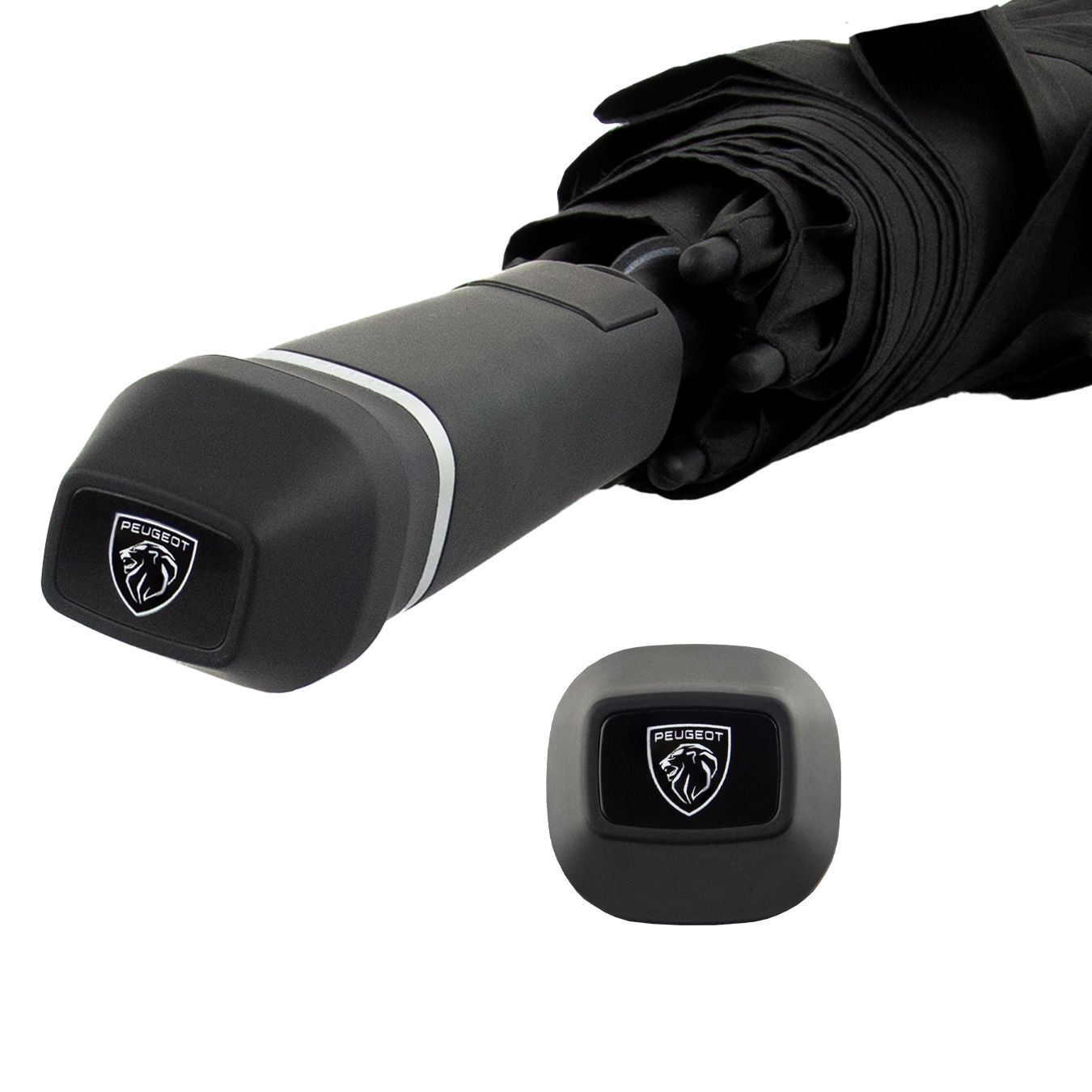 PEUGEOT BRAND LOGO STRAIGHT UMBRELLA BLACK