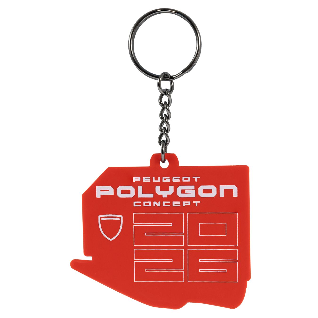 PEUGEOT POLYGON BLUE AND RED KEYRING