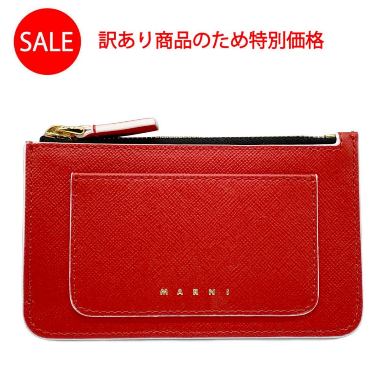 訳あり 新品未使用 MARNI マルニ レディース 小銭れ カード入れ PFMO0025U0 LV520 Z416W レッド系