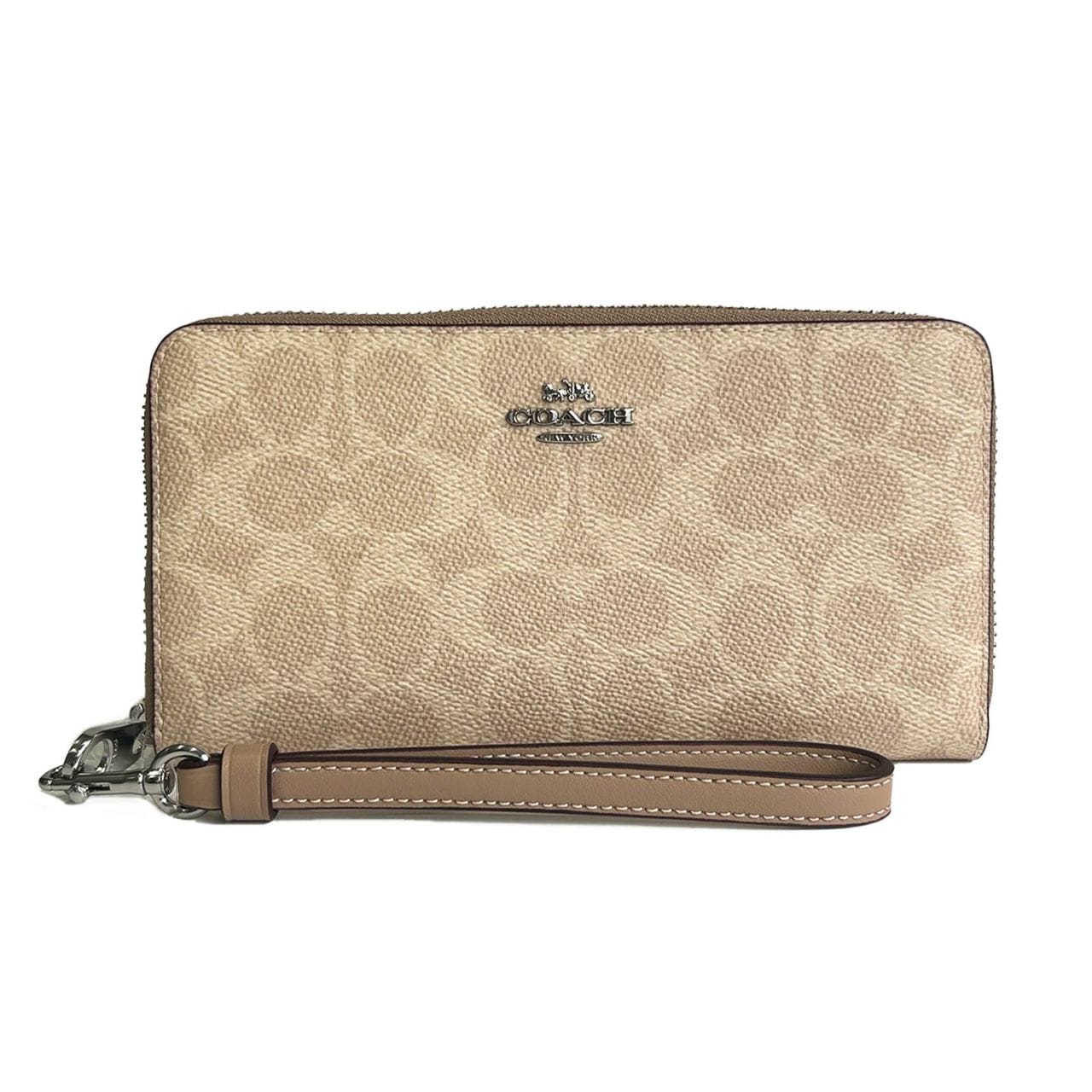 コーチ アウトレット 長財布 レディース シグネチャー キャンバス ブラック COACH OUTLET CW778 SVPWH サンド×トープ