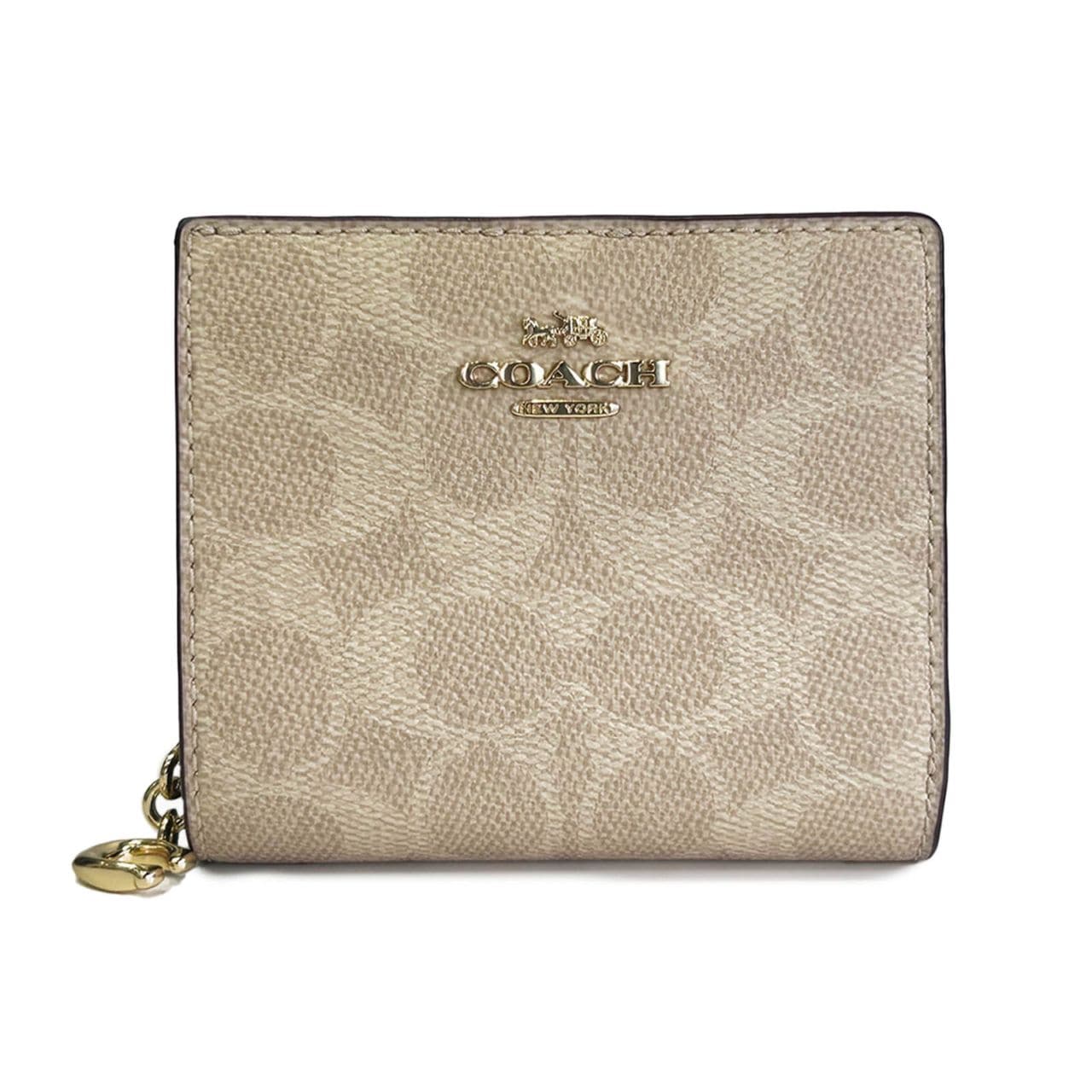 コーチ 財布 レディース COACH 折り財布 シグネチャー スナップ ウォレット CW789 IMXDM サンド×チョーク