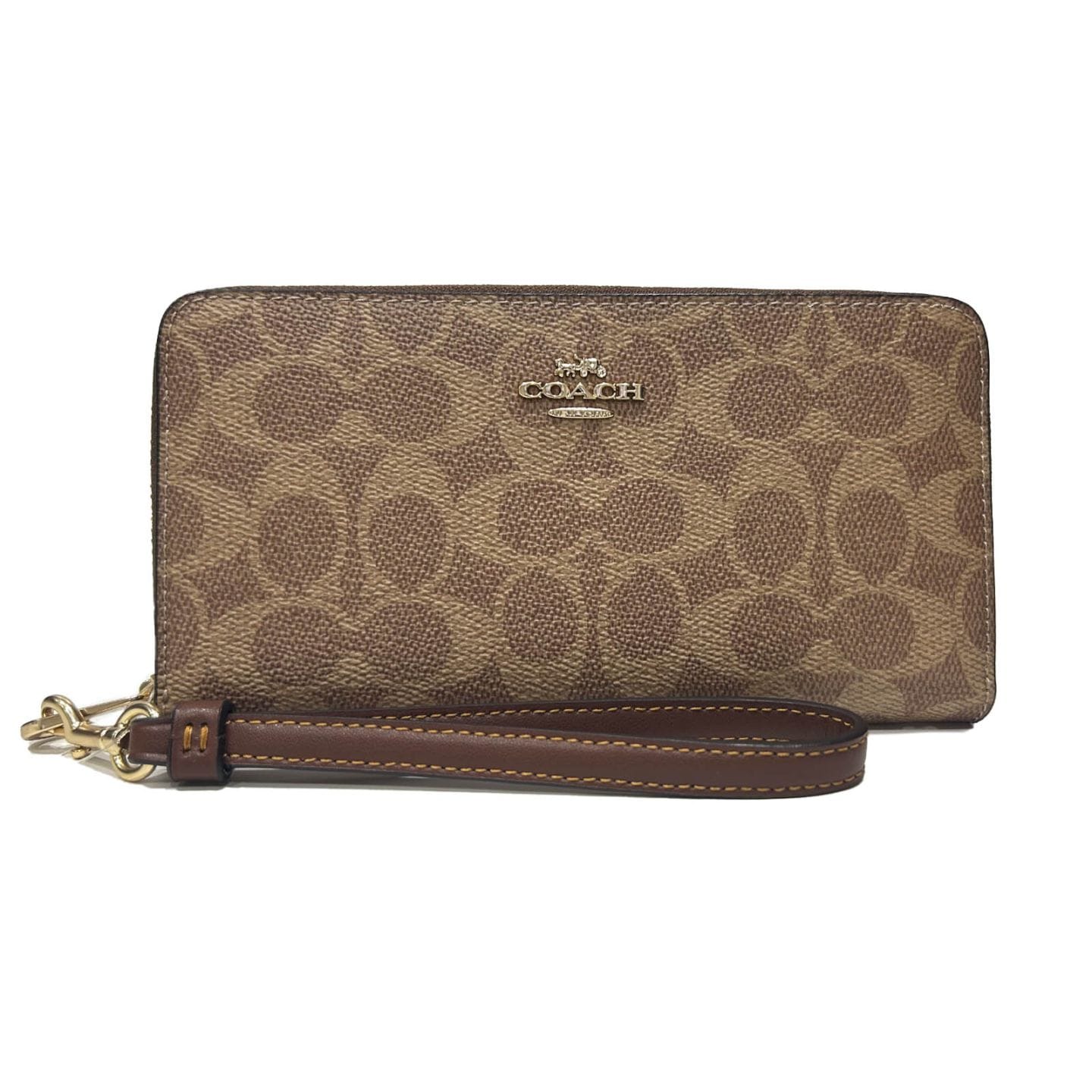 コーチ アウトレット 長財布 レディース シグネチャー キャンバス ブラック COACH OUTLET CW778 IMXHE タン×ブラウン