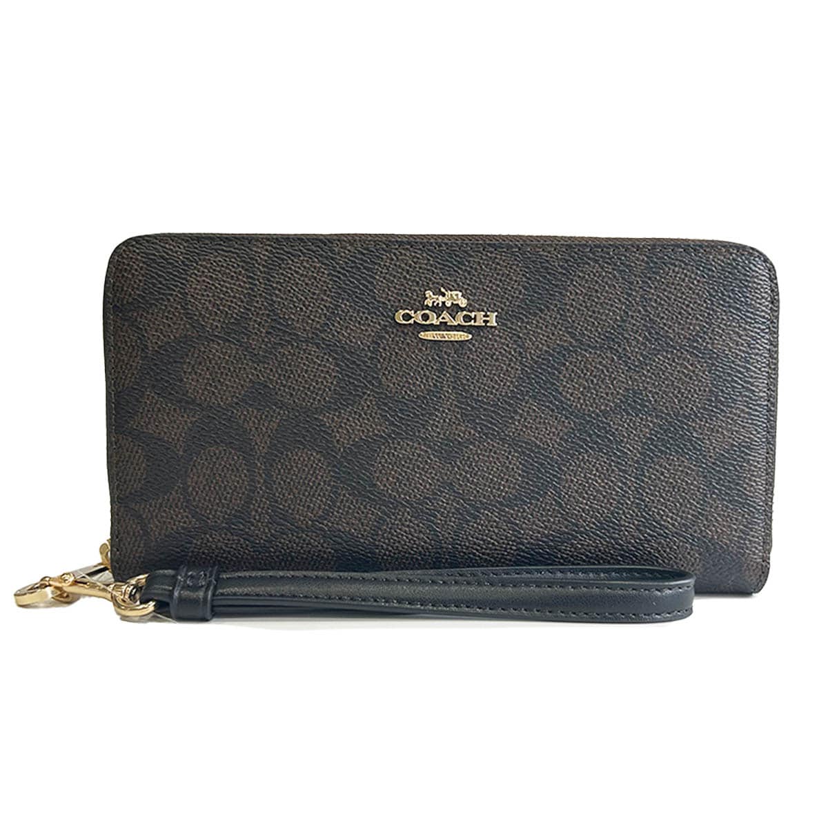 コーチ アウトレット 長財布 レディース シグネチャー キャンバス ブラック COACH OUTLET CW778 IMXAQ