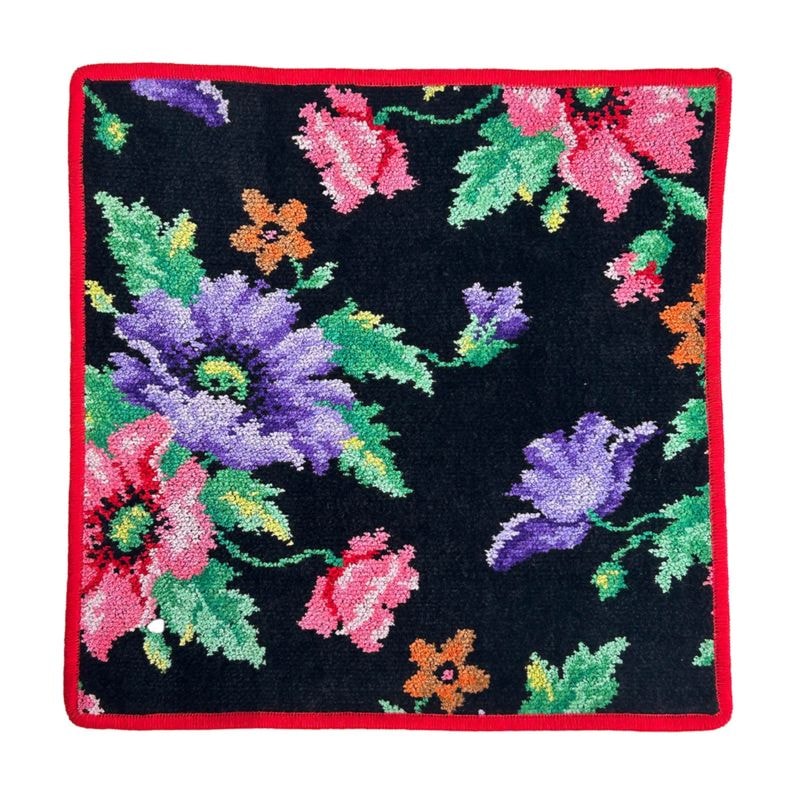 FEILER フェイラー ハンカチタオル Mohn black 120 red 30cm ギフト 誕生日ギフト 出産祝い 