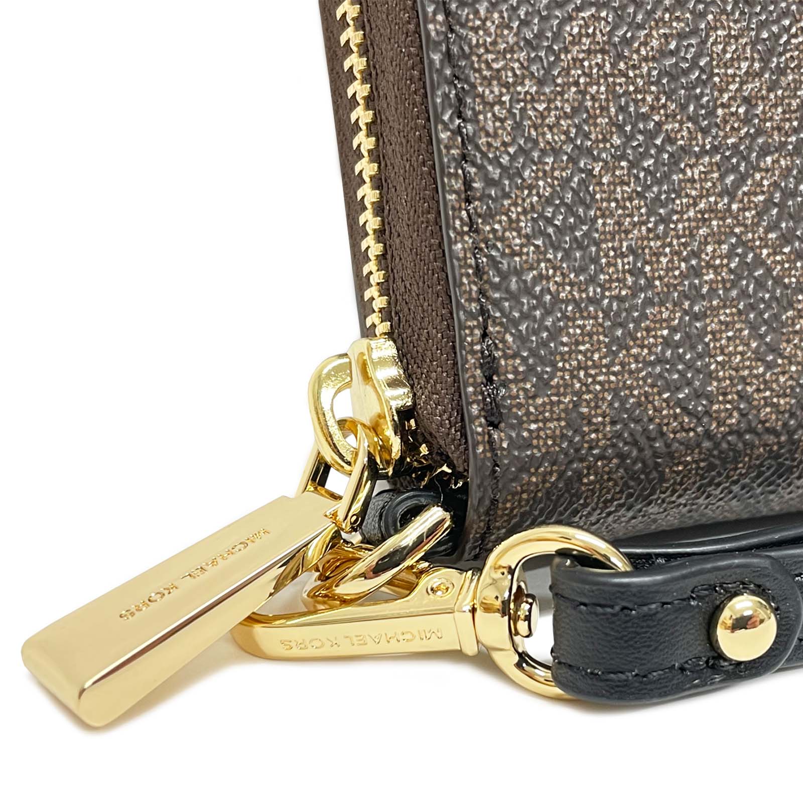 マイケルコース 長財布 レディース ラウンドファスナー ベルト付き 34F1GJ6E3B ブラウン/ブラック