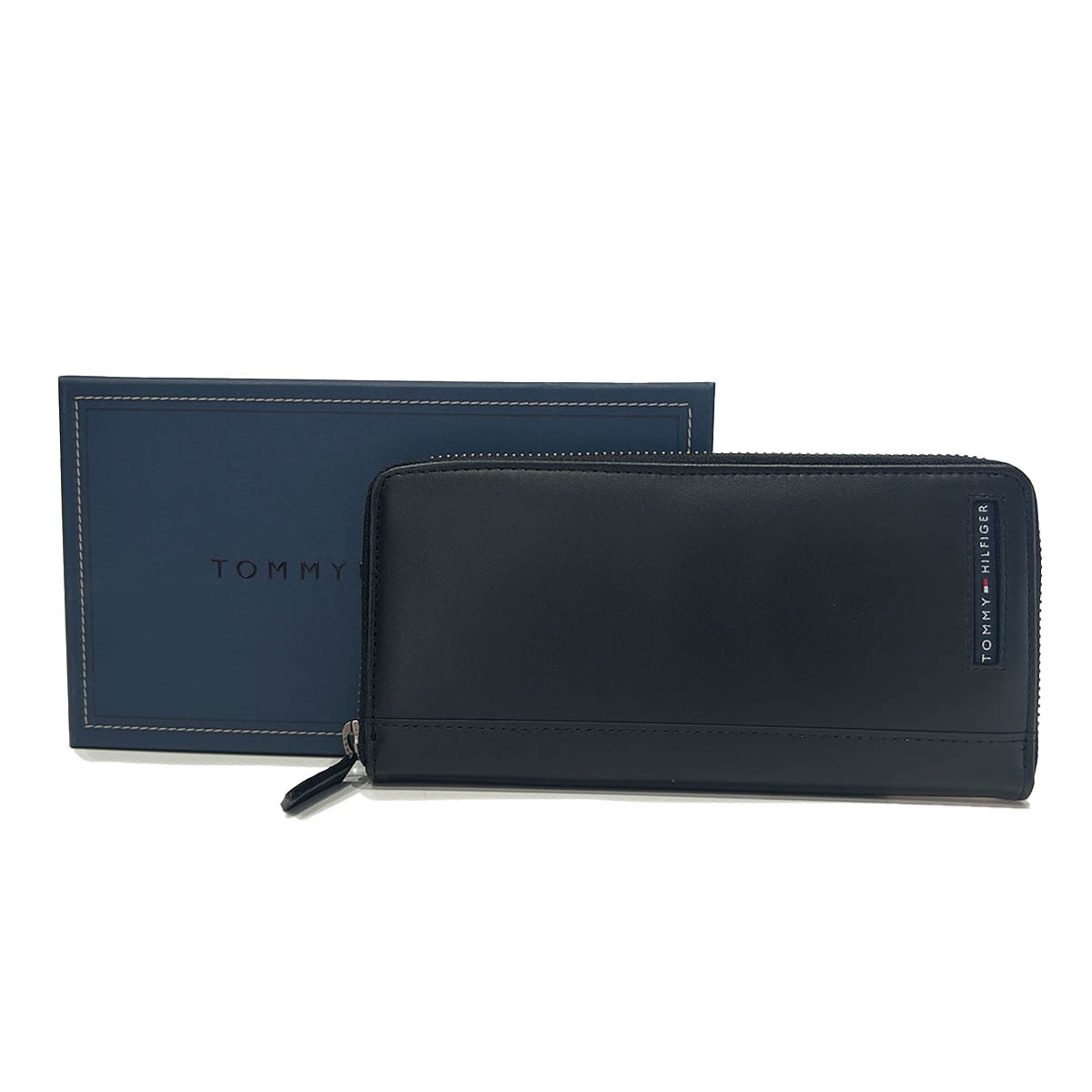 トミーヒルフィガー 長財布 ラウンドジップ TOMMY HILFIGER 31TL13X025 小銭入れ付き ブラック
