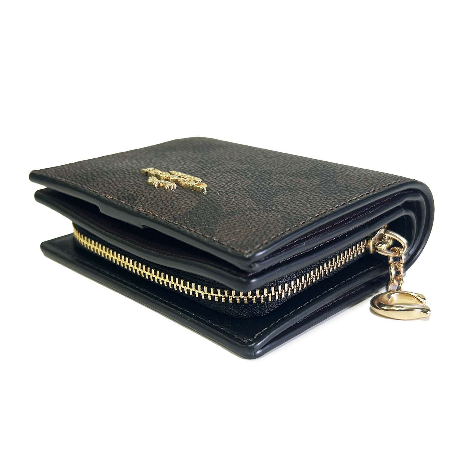 COACH コーチ 折り財布 CW789 IMXAQ ウォルナット×ブラック コーチ 財布 レディース COACH 折り財布 シグネチャー スナップ
