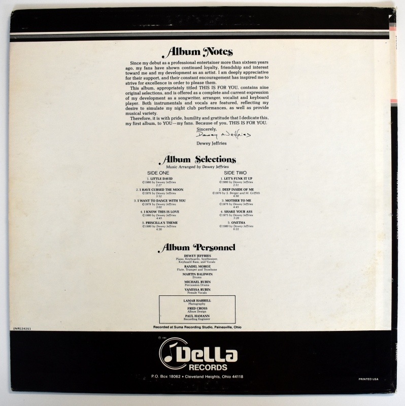 Dewey Jeffries - This Is For You   [LP]