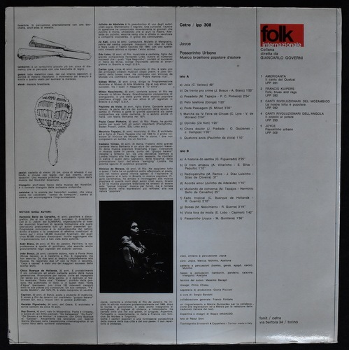Joyce - Passarinho Urbano｜BRAZIL,MPB｜Paddy Field Records｜中古