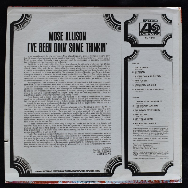 Mose Allison - I've Been Doin' Some Thinkin'����[LP]