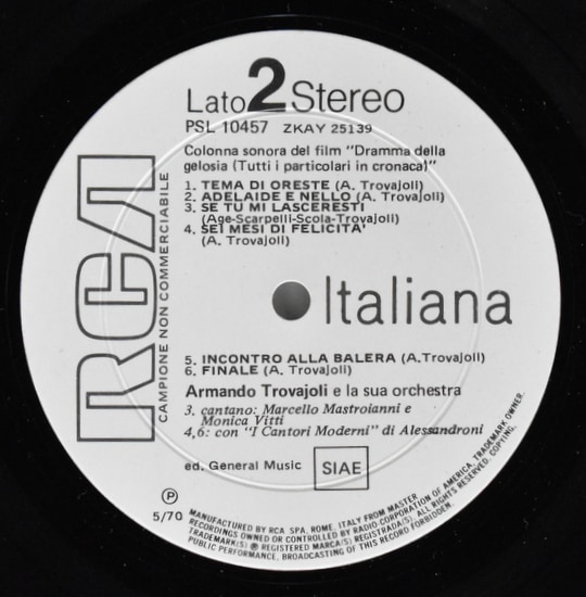 Armando Trovaioli - Dramma Della Gelosia (Tutti I Particolari In 