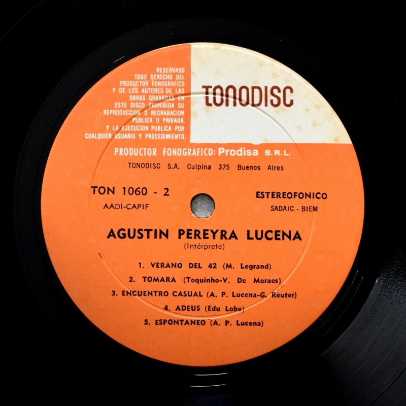 Agustin Pereyra Lucena Climas LP レコード Agustin Pereyra Lucena - Climas [LP] Tono オレンジDG レーベル