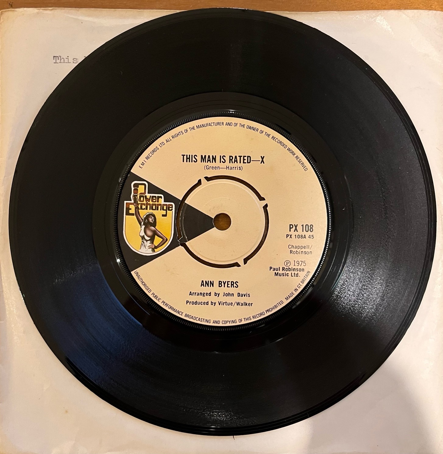 Ann Byers - This Man Is Rated-X / Gotta Get You Back [7inch single]